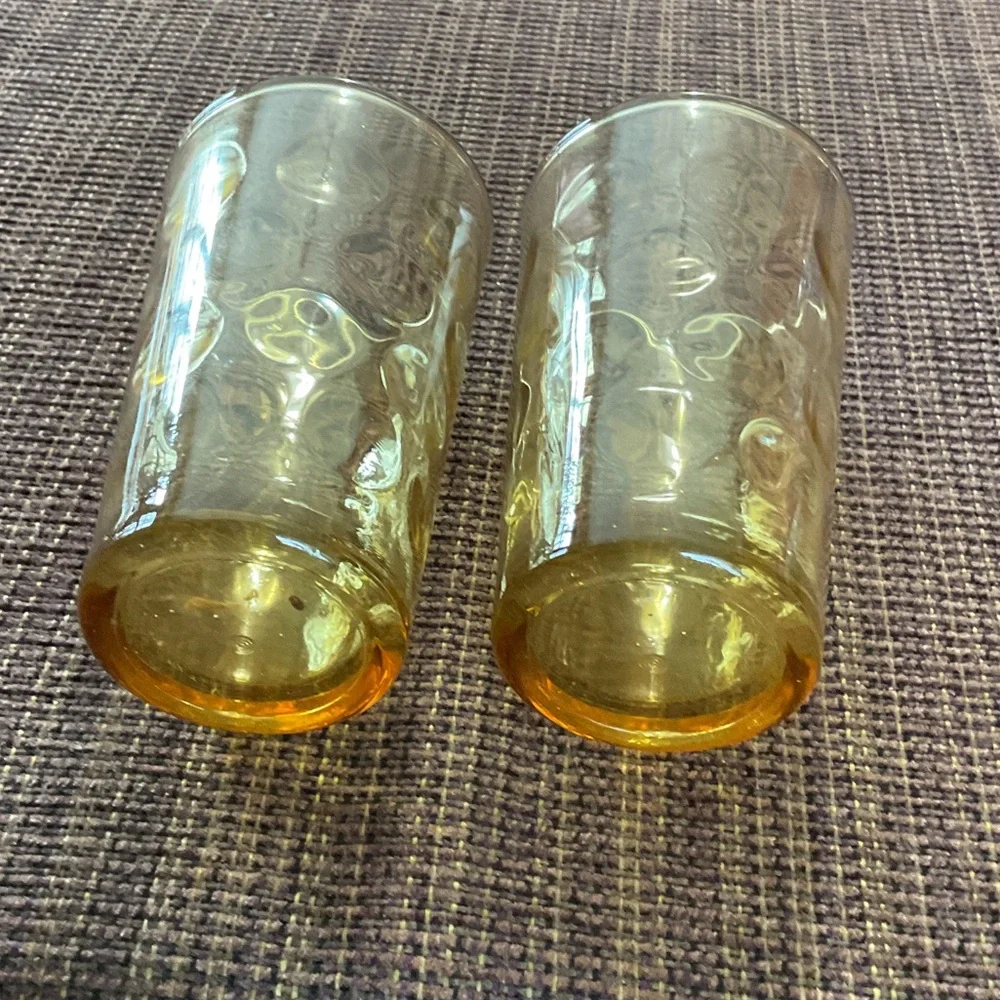 Amber Glass Tumblers Set juice size